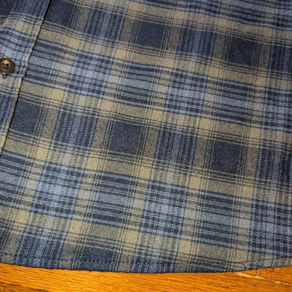 George plaid flannel button down shirt - men's XL - blue and gray plaid - Picture 3 of 7